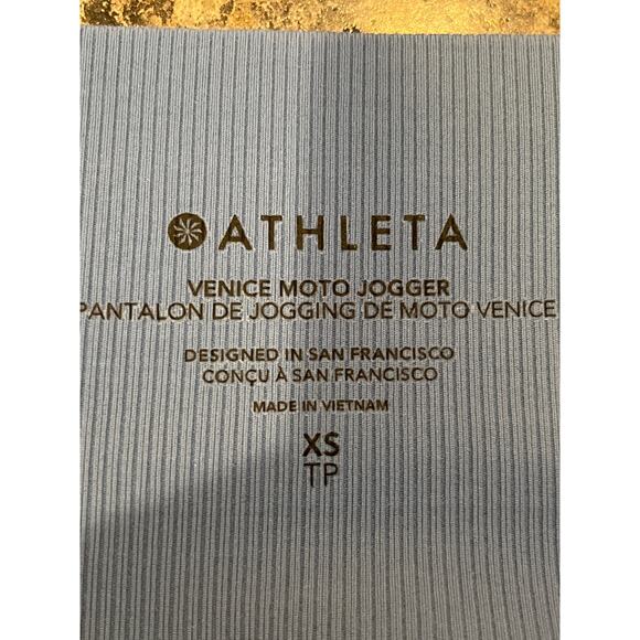Athleta Venice Moto Jogger Light Blue Size XS Zip Pockets Pull On - Picture 6 of 9